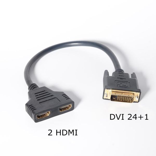 

audio cables & connectors dvi 24+1 male to 2 port female adapter cable bi-directional converter extend and mirror mode
