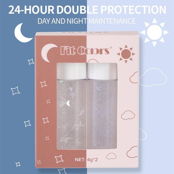 

lip gloss 2 pack day and night moisturizing shimmering diminishing lines roll-on lasting cosmetic tslm1