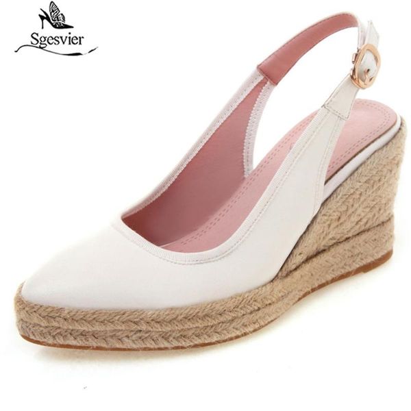 

sgesvier wedge single shoes female summer fashion high heels waterproof platform pumps sling back women's g587 dress, Black