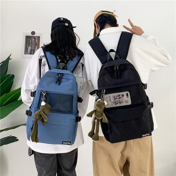 

backpack schoolbag women's college style leisure simple student fresh lovers campus trend solid color back pack bags