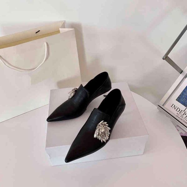 

dress shoes designer dress shoes 2021 spring autumn ladies high heels pointed crystal bridal wedding black and white women oy