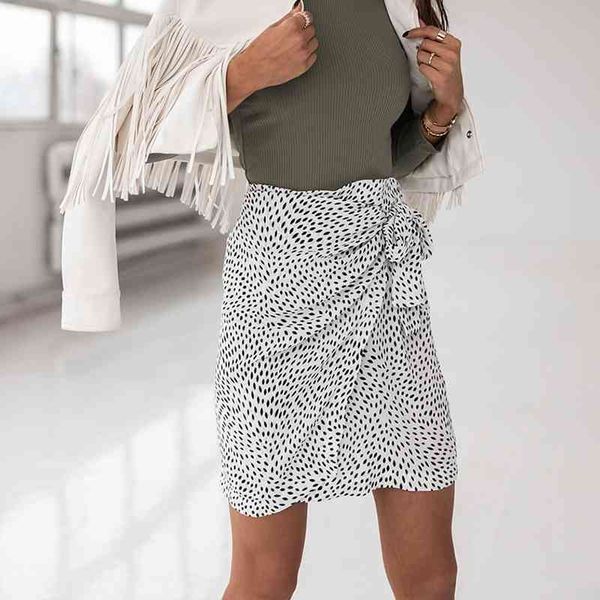 

women high waist leopard print mini wrap skirt autumn casual slim bandage fladas female elegant irregular bodycon short skirts, Black
