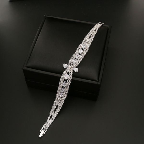 

full of diamond personality creativity bridal bracelet fashion trend bracelet jewelry b272, Black