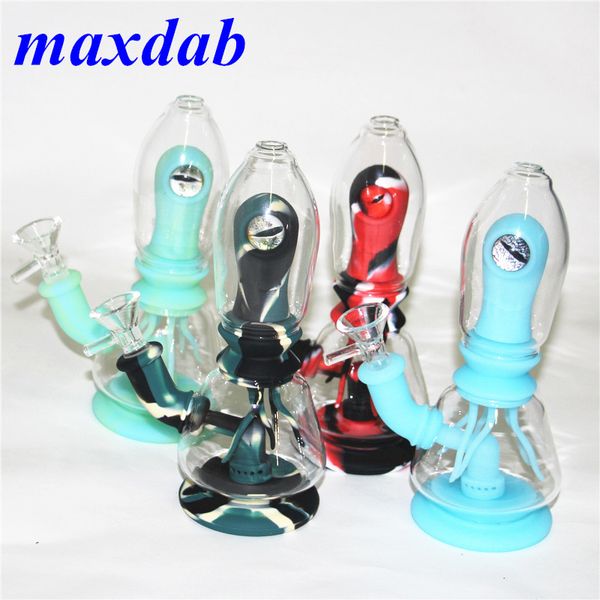 Großhandelspreise Glasöl Brenner Mini Wasserleitungen Shisha Tabakrauchfilter Silikon Bubbler Rauchrohrglasbogenzubehör Accessoires