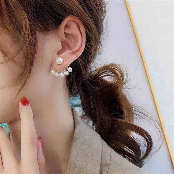

75%off outlet classic fan pearl simple french round face girl thin earrings gubl, Silver