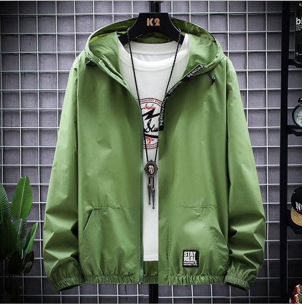 

2021 mens spring summer mens fashion outerwear windbreaker men thin jackets hooded casual sporting coat, Black;brown