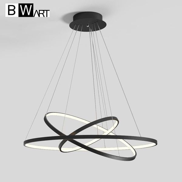 

chandeliers black white color led modern pendant lights for dining living room kitchen aluminum lamp body hanging cord fixtures