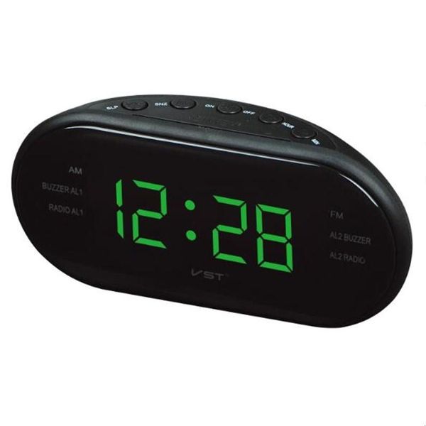 

other clocks & accessories digital alarm clock 2 alarms snooze led am/fm radio 24-hour display desk table with eu plug for bedroom living ro