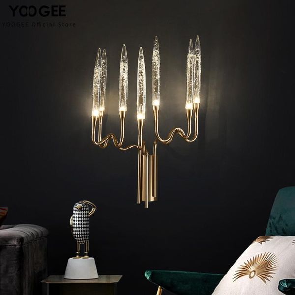 

wall lamps modern design candles lamp luxuy crystal bedroom hang gold led home decor sconce living room cristal lustre
