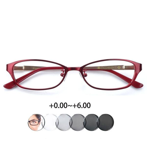 

sunglasses women classic metal pochromic reading glasses, White;black