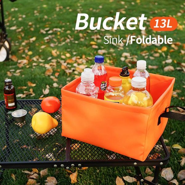 

hydration packs outdoor camping mountaineering foldable portable bucket outing wash basin self-driving tour multifunctional storage box