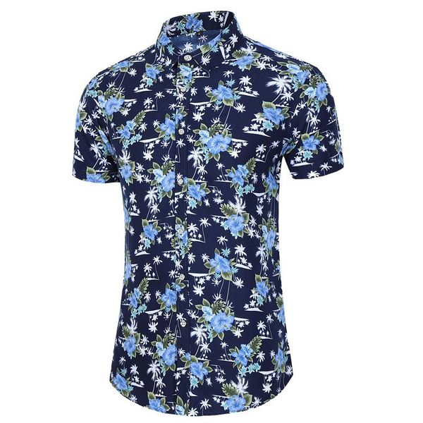 

summer fashion short-sleeved digital all-purpose men's large-size printed shirt casual shirts, White;black