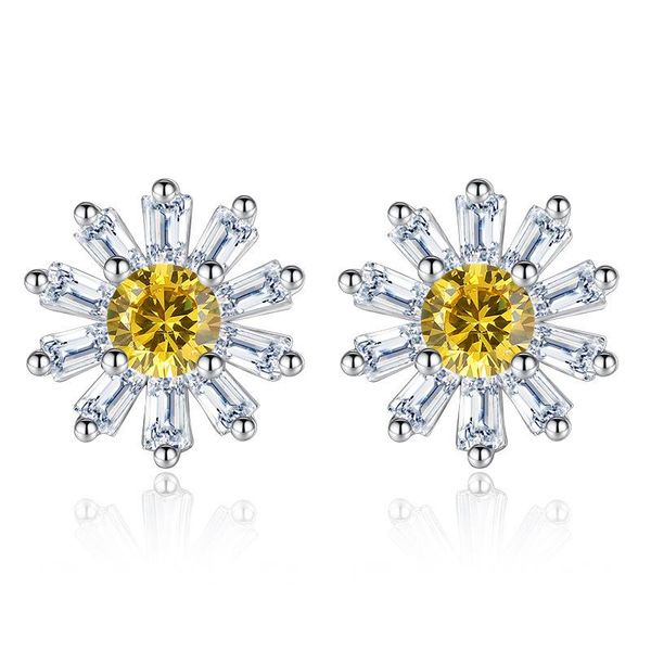 

stud promotion 925 sterling silver fashion shiny crystal snowflake ladies`stud earrings jewelry female christmas gift anti allergy, Golden;silver