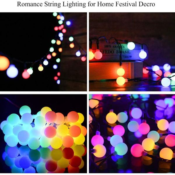 

strings 50led balls solar light outdoor decorative garland lamps for home garden decor colorful lights wedding party