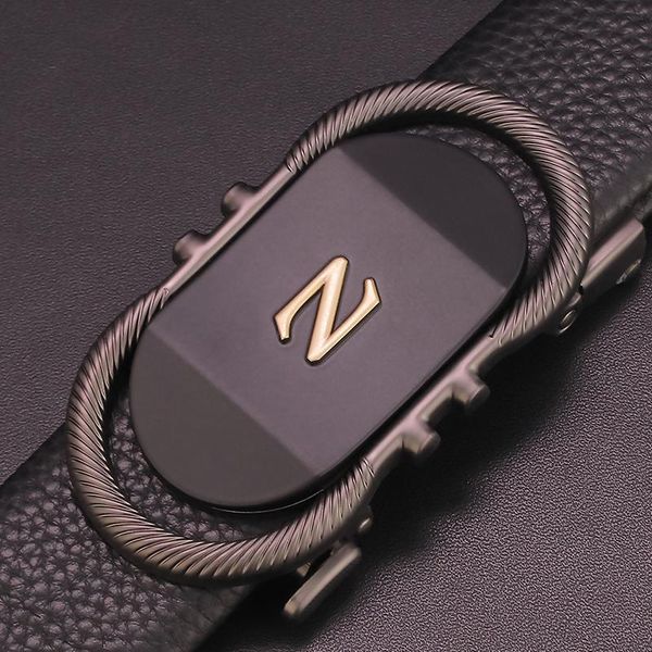 

belts luxury automatic buckle z letter belt men genuine leather black waist strap formal cintos masculinos, Black;brown