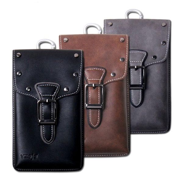 

waist bags bycobecy vintage outdoor coin pack wear belt pocket phone bag pu leather waterproof porta tarjetas heuptas heren
