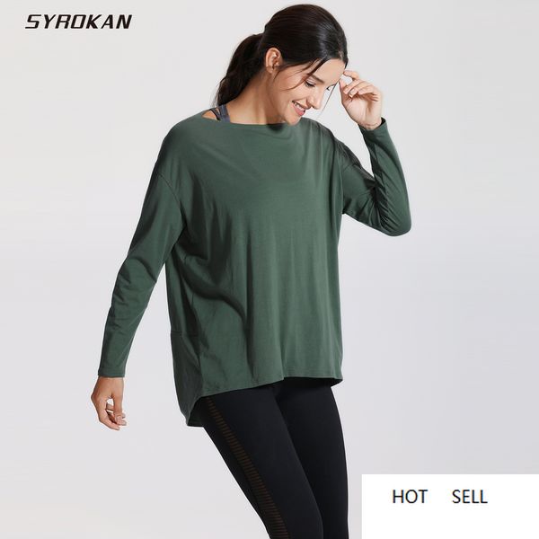 

women's long sleeves pima cotton workout t-shirt sports boat neck top, White;black