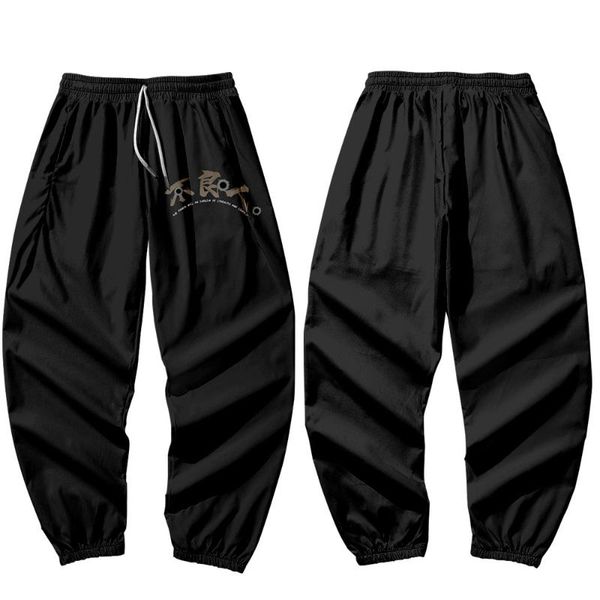

men's pants men harajuku hip hop cargo sweatpant male joggers loose trousers black print streetwear