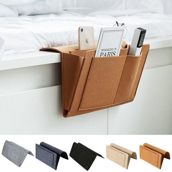 

storage bags 1pc felt bedside bag pouch bed desk sofa tv remote control hanging caddy couch organizer holder pockets