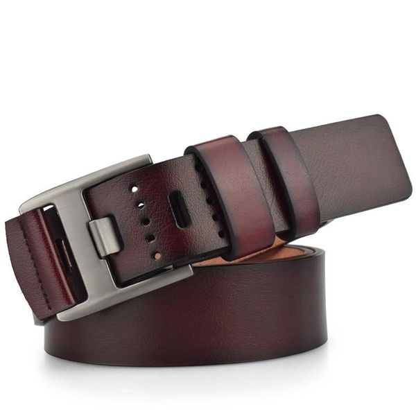 

men genuine leather belts vintage style male strap classic jeans for, Black;brown