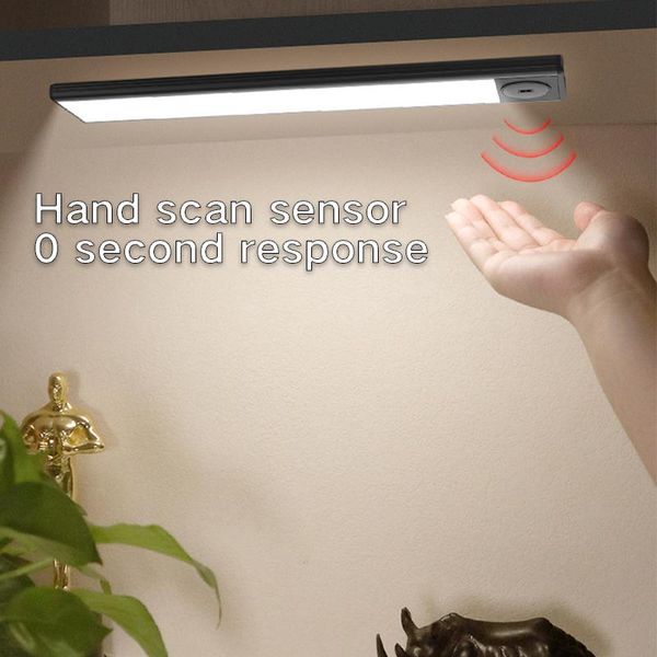 

ultra thin 25/40/60cm pir motion sensor led under cabinet light usb rechargeable wardrobe cupboard wall lamp closet night