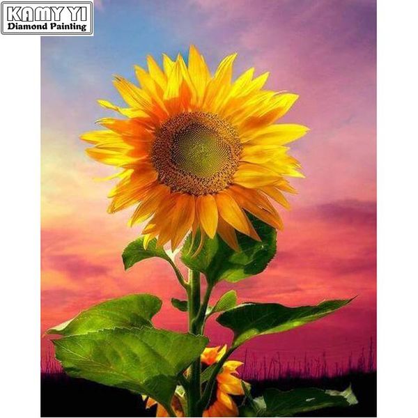 

diamond painting 5d diy cross stitch sunflowers full round embroidery needlework rhinestone mosaic crafts diamant gifts