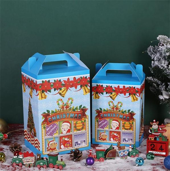 

gift wrap 12 pieces cartoon christmas tote bag large-capacity children's bift box hand-folded food packaging long ribbon