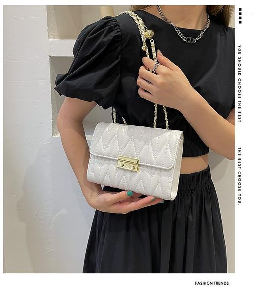 

evening bags 2021 style women's shoulder bag retro straddle solid color chain fold crossbody for women pu1