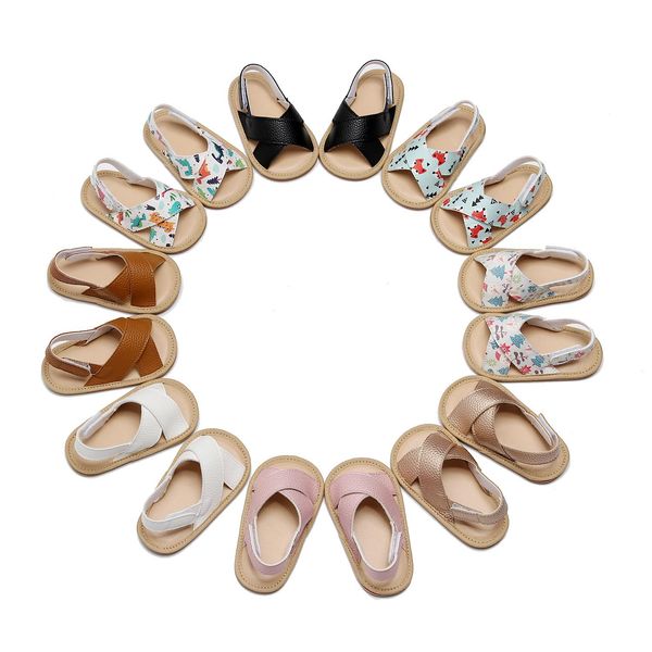 

summer cute newborn baby soft first walkers shoes toddler lace-up color casual single shoe sandals fashion spring sneakers
