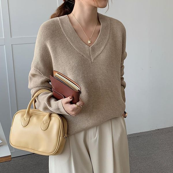 

women's sweaters women winter sweater pullover 2021 basic v-neck solid autumn female knitted slim long sleeve badycon 218i, White;black