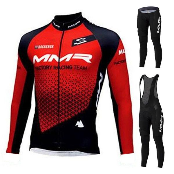 

racing sets 2021 mmr mens long sleeve cycling jersey apparel roupa de ciclismo road clothing breathable bike shirts mtb team maillot, Black;blue