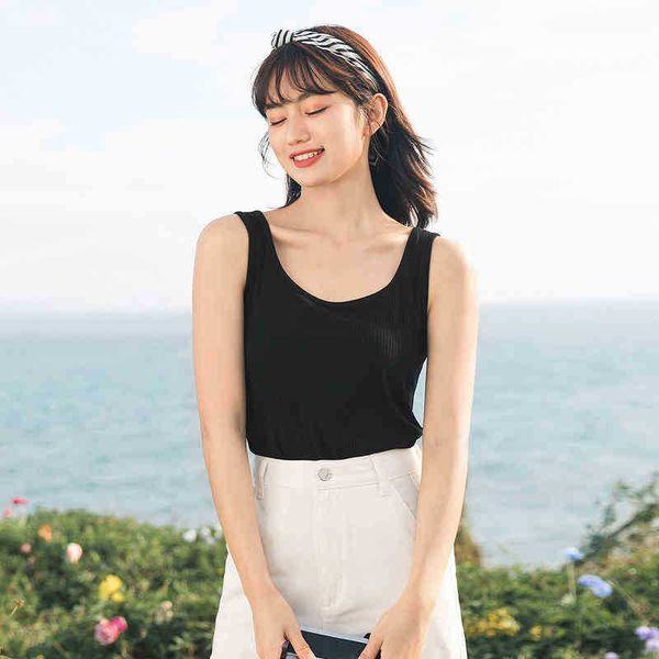 

women's tanks & camis tanks spring arrival solid color sling drawstring elastic crew neck outwear versatile vest 8ovk 65xs, White