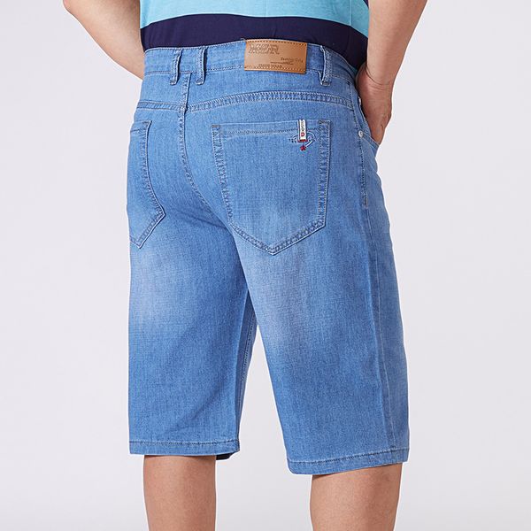 

men's large size shorts knee-length summer breeches denim male bermuda classic stretch plus size big 8xl men short jean men 210518, White;black