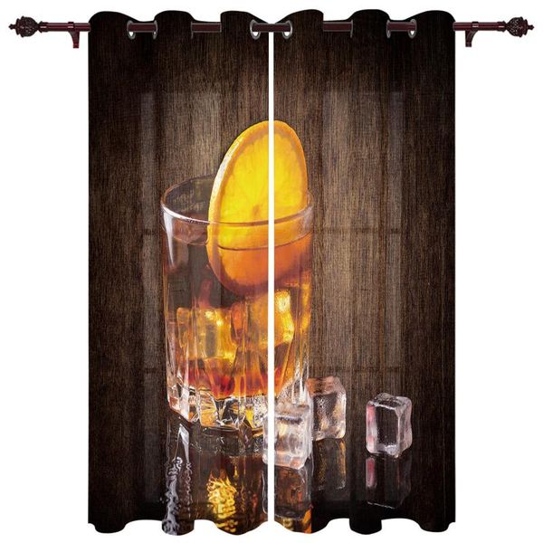

exquisite home luxury curtains wine glass ice cube lemon living room dining bedroom el translucent curtain & drapes