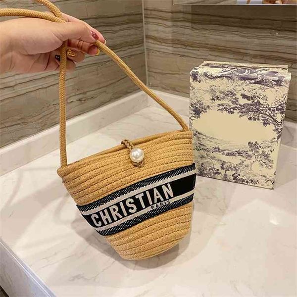 

2021 early spring holiday embroidered shoulder belt vegetable basket series women's bag luxuryss designerss yw