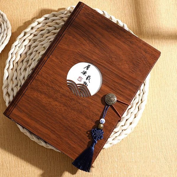 

loose-leaf notebook a5 hardcover agenda journal books wooden hollow carving cover 200 pages diary planner daily notepads, Purple;pink