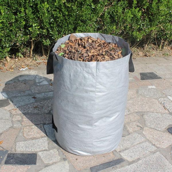 Saklama Torbaları 100 Litre Kullanımlık Bahçe Atık Çanta Yard Recyclable Standable Konteyner Yaprak Çöp Bitki Havuzu Landyard Peyzaj Çimen