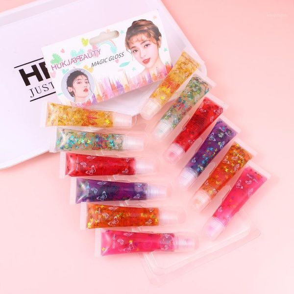 

butterf;y lip gloss glitter oil cute fruit shiny liquid lipstick moisturizing1