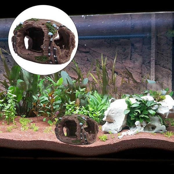 

simulation broken barrel aquarium decoration vintage aquatic cave fish tank underwater ornament decor decorations