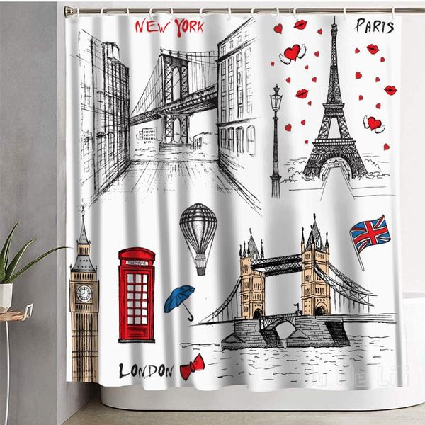 

shower curtains an architectural symbol of london curtain waterproof bathroom decoration