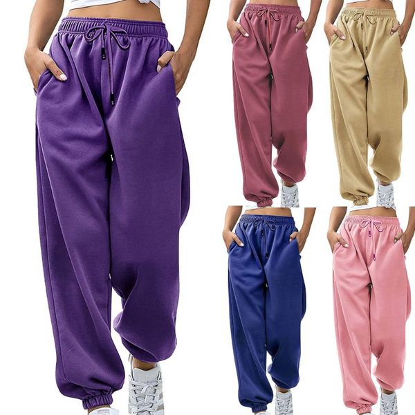 

women's pants & capris women casual loose korean thick sweatpants autumn winter fashion trousers femme long, Black;white
