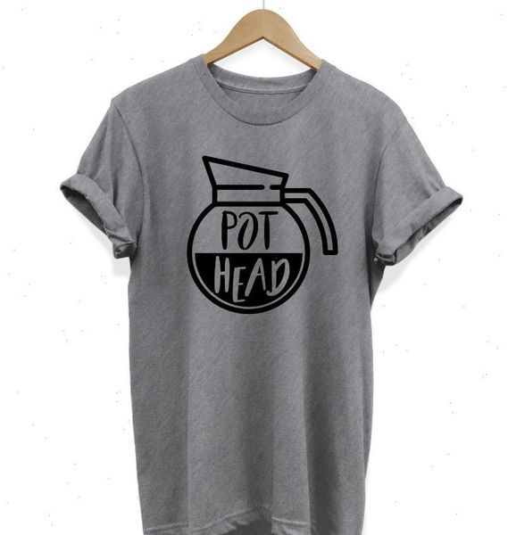 

coffee women pot head print tshirt cotton casual funny shirt for lady girl tee hipster drop ship y, White