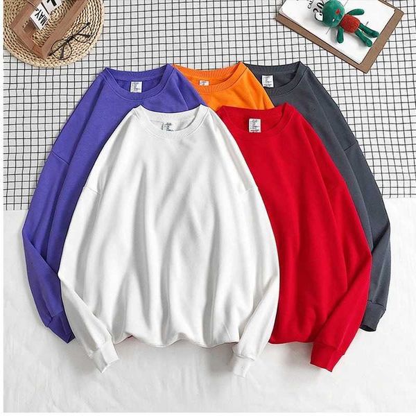 

women's t-shirt plus size solid color pullover women t shirts sweatshirts harajuku streetwear female tshirts vintage long sleeve t, White