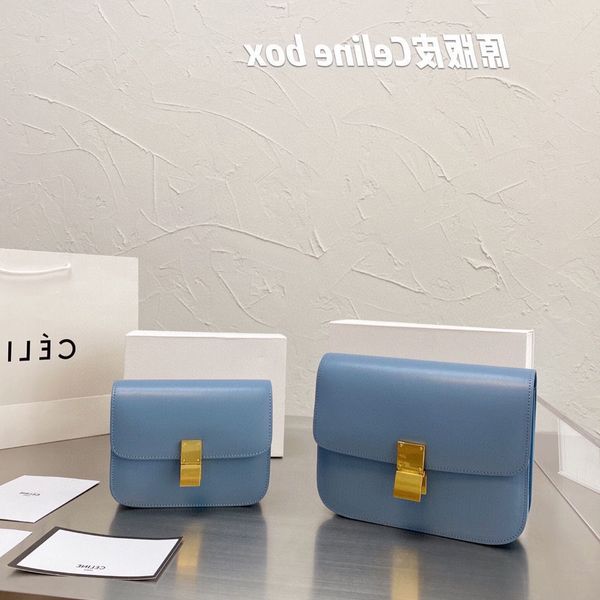 

single new leather celin 2021 shoulder messenger bag hand fashion versatile women's bag lake blue largei5l3