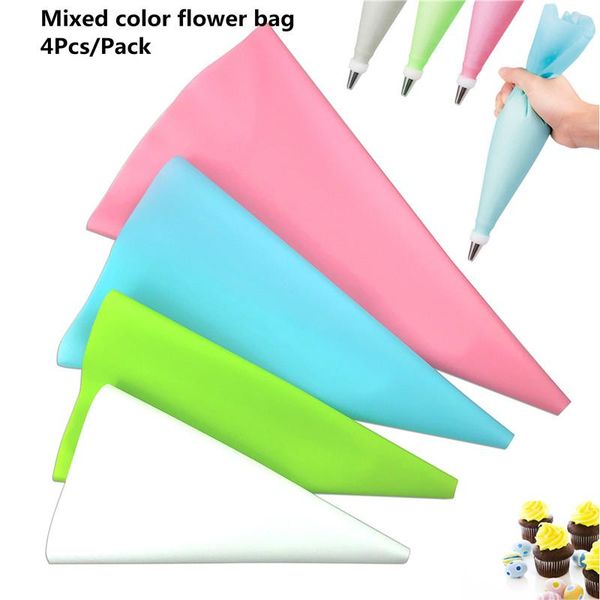 

baking & pastry tools 4 sizes of mixed color flower bag set eva cream squeezed icing piping nozzle tips fondant cupcake spherical