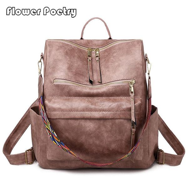 

backpack solid color women fashion students school bags high capacity men travel sports leather backpacks sac mochila 2021