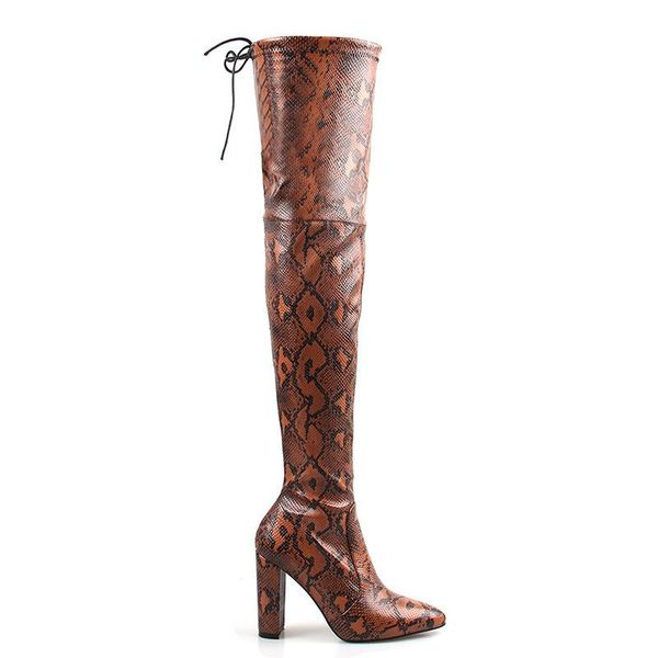 

boots overknee sharp increase woman 2021 with, Black