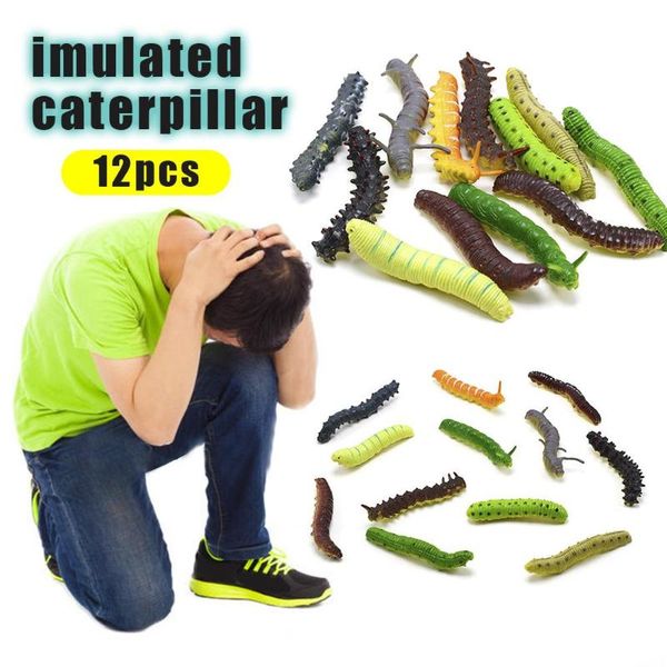 

party masks 12pcs/set lifelike insects worms soft stretchy trick toy halloween props suspending fish lures jigging lure