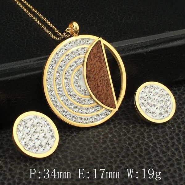 

earrings & necklace round est gold colors stainless steel jewelry stud sets supernova sales for women sedzembc, Silver