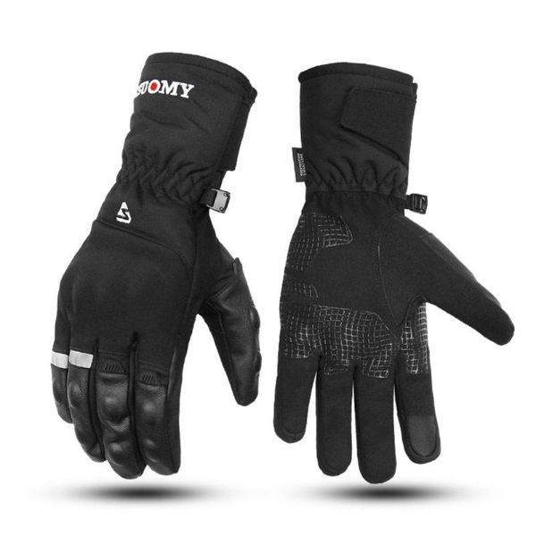 

cycling gloves winter motorcycle waterproof moto motocross windproof touch screen motorbike riding guantes, Black